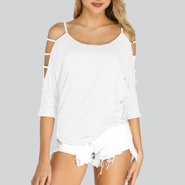 cold shoulder hollow out strappy women 3/4 length sleeve blouse loose casual solid shirt 2019 summer party blusa female, White
cold shoulder hollow out strappy women 3/4 length sleeve blouse loose casual solid shirt 2019 summer party blusa female, White
