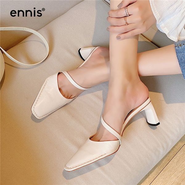 ennis fashion summer mule shoes women genuine leather slipper shoes female slippers high heels beige pumps m0014, Black
ennis fashion summer mule shoes women genuine leather slipper shoes female slippers high heels beige pumps m0014, Black