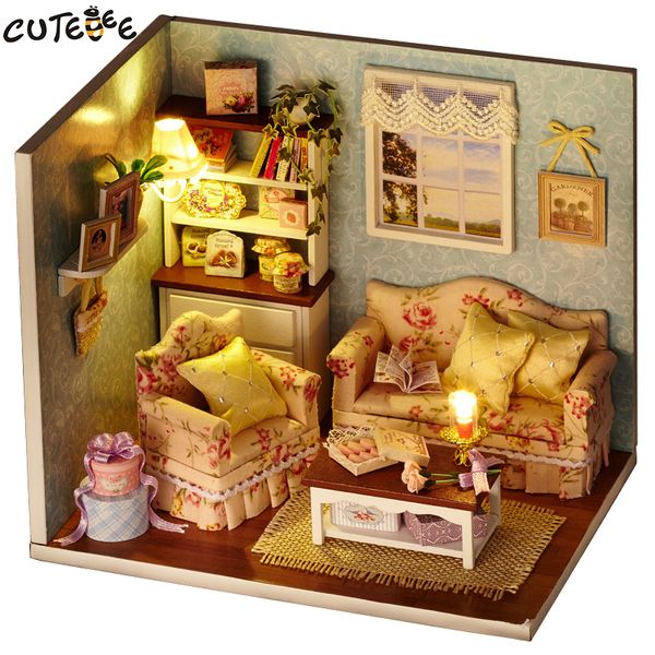 Cutebee Doll House Miniature Diy Dollhouse With Furnitures Wooden House Toys For Children Birthday Gift H07 Y200413