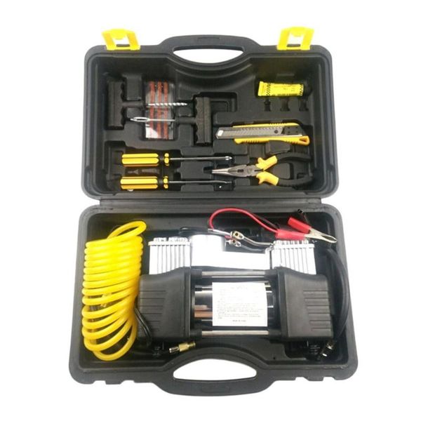 by-261 12v car tyre inflator double cylinder air compressor metal tire inflator high pressure air pump with tools suitcase
by-261 12v car tyre inflator double cylinder air compressor metal tire inflator high pressure air pump with tools suitcase