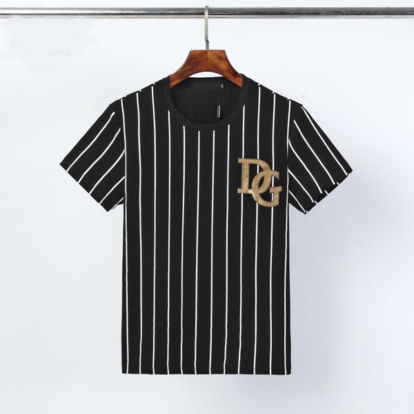 new men's luxury t-shirt fashion line interval black white short sleeve summer casual t-shirt men and women, White;black
new men's luxury t-shirt fashion line interval black white short sleeve summer casual t-shirt men and women, White;black