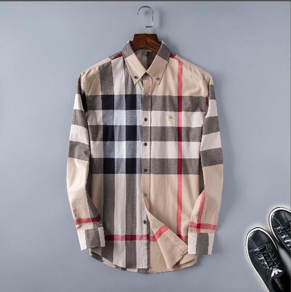 

brand men's business casual shirt mens long sleeve striped slim fit camisa masculina social male t-shirts new fashion man checked shirt, White;black