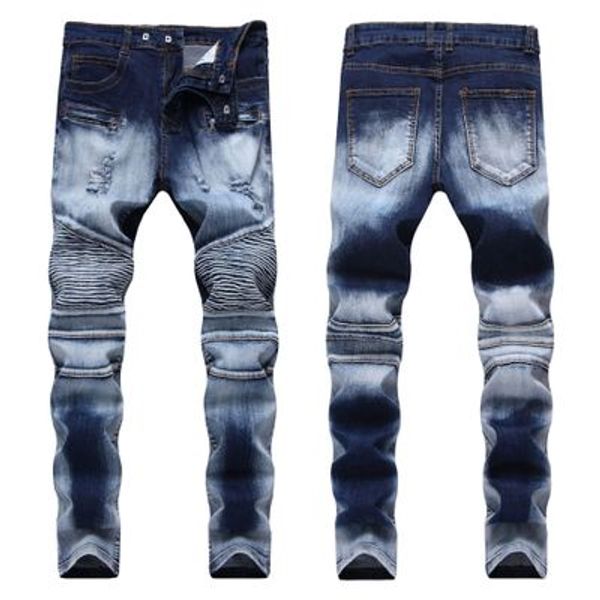 mens biker jeans slim fit motorcycle biker denim for men fashion designer hip hop mens jeans white good quality, Blue
mens biker jeans slim fit motorcycle biker denim for men fashion designer hip hop mens jeans white good quality, Blue