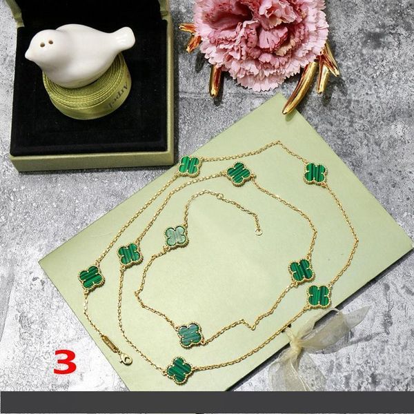 fashion four leaf clover gold blue brass ten flowers pendant necklace for women lovers day gift classic designer brand jewelry for women, Silver
fashion four leaf clover gold blue brass ten flowers pendant necklace for women lovers day gift classic designer brand jewelry for women, Silver
