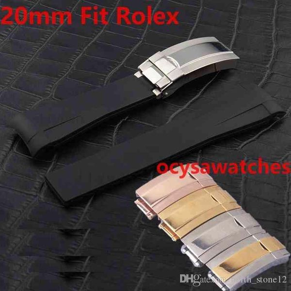 20mm rubber strap rose gold vakcak blue sub gmt waterproof watch band watchband watches accessories deployment clasp, Black;brown 
20mm rubber strap rose gold vakcak blue sub gmt waterproof watch band watchband watches accessories deployment clasp, Black;brown