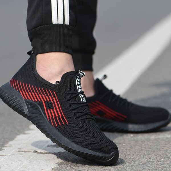 men safety steel toe shoes mens air mesh fashion puncture-proof boots lightweight summer breathable work sneakers shoe male, Black
men safety steel toe shoes mens air mesh fashion puncture-proof boots lightweight summer breathable work sneakers shoe male, Black
