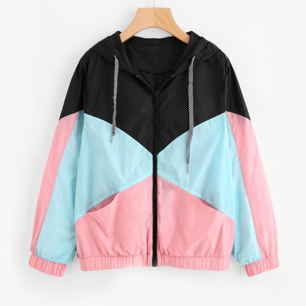 women jackets sports coat zipper spring summer outerwear fashion casual patchwork womens hoodies, Black;brown
women jackets sports coat zipper spring summer outerwear fashion casual patchwork womens hoodies, Black;brown