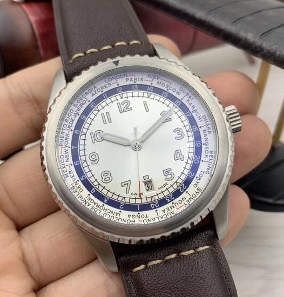 navitimer 8 unitime automatic mechanical mens watches silver dial watch wristwatches with world-time cities listed around the outer rim, Slivery;brown
navitimer 8 unitime automatic mechanical mens watches silver dial watch wristwatches with world-time cities listed around the outer rim, Slivery;brown