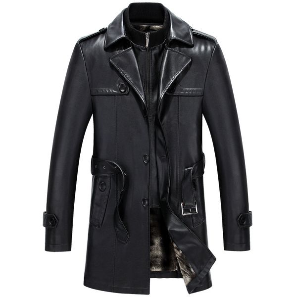 autumn and winter new products thick men's leather coat business casual mid-length fur leather coat men's outerwear trench, Black
autumn and winter new products thick men's leather coat business casual mid-length fur leather coat men's outerwear trench, Black