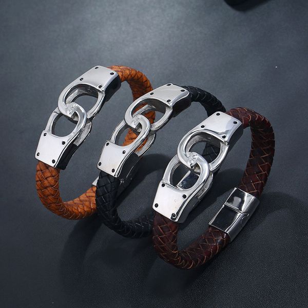 new arrival women mens punk fashion stainless steel lovers handcuffs charm bracelets pu leather bangle jewelry christmas gift, Black
new arrival women mens punk fashion stainless steel lovers handcuffs charm bracelets pu leather bangle jewelry christmas gift, Black