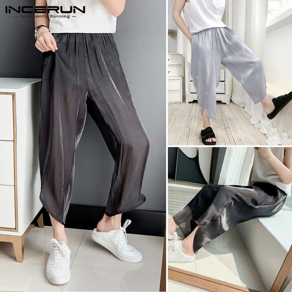 incerun summer men solid color pants casual loose breathable joggers fashion thin trousers men streetwear pantalones hombre 5xl, Black
incerun summer men solid color pants casual loose breathable joggers fashion thin trousers men streetwear pantalones hombre 5xl, Black