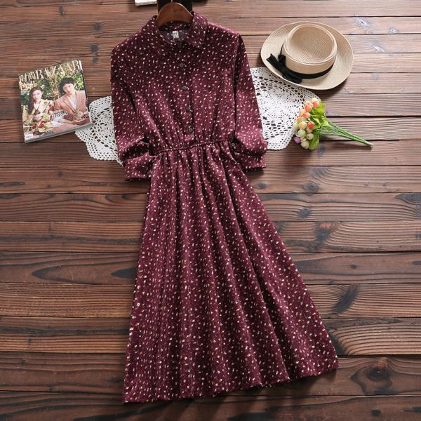 new mori girl autumn spring women long dress floral print casual vintage lady midi dress elegant kawaii corduroy chic cute dress, Black;pink
new mori girl autumn spring women long dress floral print casual vintage lady midi dress elegant kawaii corduroy chic cute dress, Black;pink