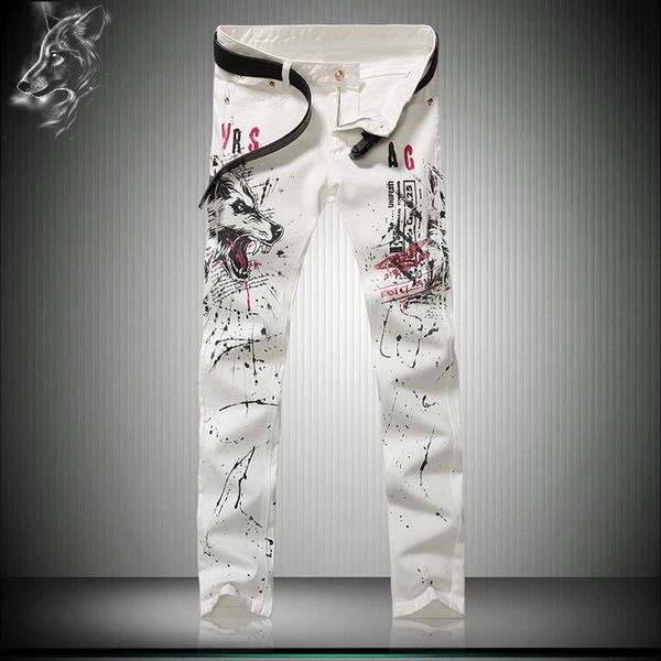 2016 new jeans series white wolf korean men's trousers slim straight leg pants, Blue
2016 new jeans series white wolf korean men's trousers slim straight leg pants, Blue