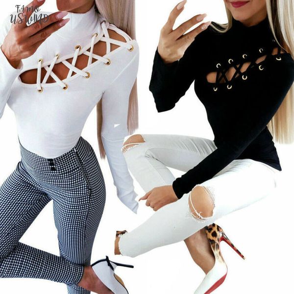 womens slim fit long sleeve t shirts up eyelet hollow out t shirt high neck t shirts slim tee, White
womens slim fit long sleeve t shirts up eyelet hollow out t shirt high neck t shirts slim tee, White