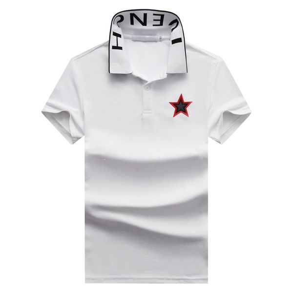 cotton lapel t-shirt polo shirt men's short sleeve white striped pentagram 17f730 summer loose large size casual polo shirts, White;black
cotton lapel t-shirt polo shirt men's short sleeve white striped pentagram 17f730 summer loose large size casual polo shirts, White;black