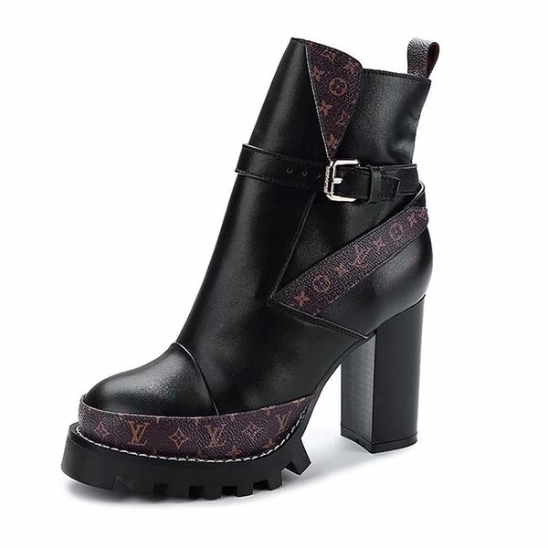 british style autumn and winter super high-heeled platform thick with ankle boots female generous round head belt buckle martin boots tide, Black
british style autumn and winter super high-heeled platform thick with ankle boots female generous round head belt buckle martin boots tide, Black