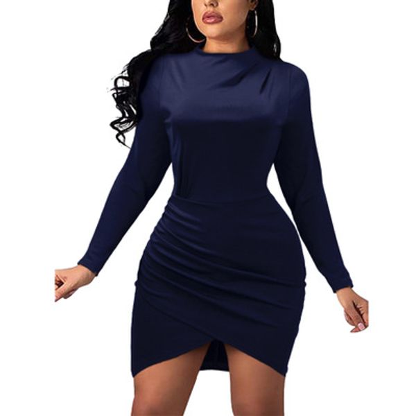 женская мода сплошной цвет платья 2019 новое прибытие горячие женские платья с длинным рукавом роскошные уличная одежда осень-зима платье то, Black;gray