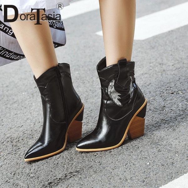 doratasia new brand lady western boots casaul office autumn winter boots women high heels pointed toe shoes woman, Black
doratasia new brand lady western boots casaul office autumn winter boots women high heels pointed toe shoes woman, Black