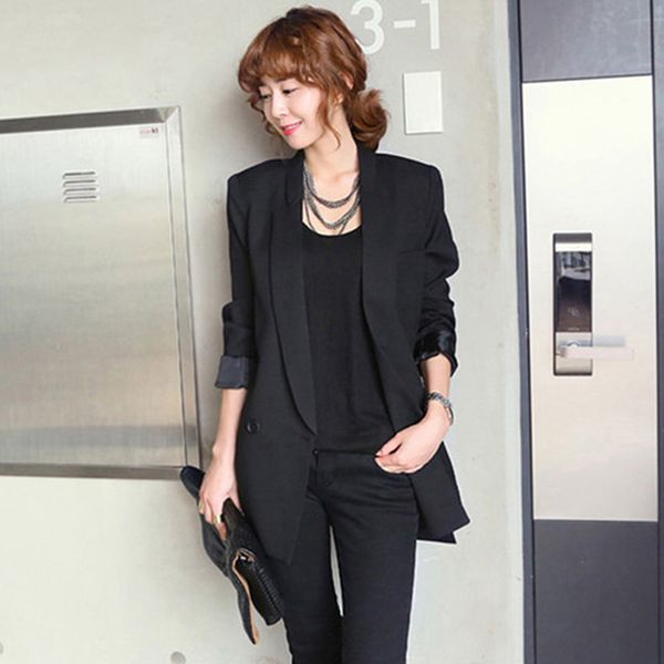 solid long style black women jacket and blazer female notched collar asymmetrical chic ladies blazers feminino, White;black
solid long style black women jacket and blazer female notched collar asymmetrical chic ladies blazers feminino, White;black