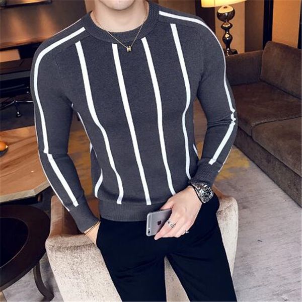 2018 autumn and winter new pattern handsome classic pullover round neck man stripe knitting sweater fashion trend, White;black
2018 autumn and winter new pattern handsome classic pullover round neck man stripe knitting sweater fashion trend, White;black
