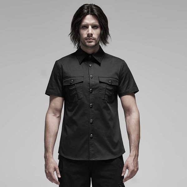 punk rave men punk metal button casual shirt summer short sleeve steampunk retrp party casual blouse, White;black
punk rave men punk metal button casual shirt summer short sleeve steampunk retrp party casual blouse, White;black