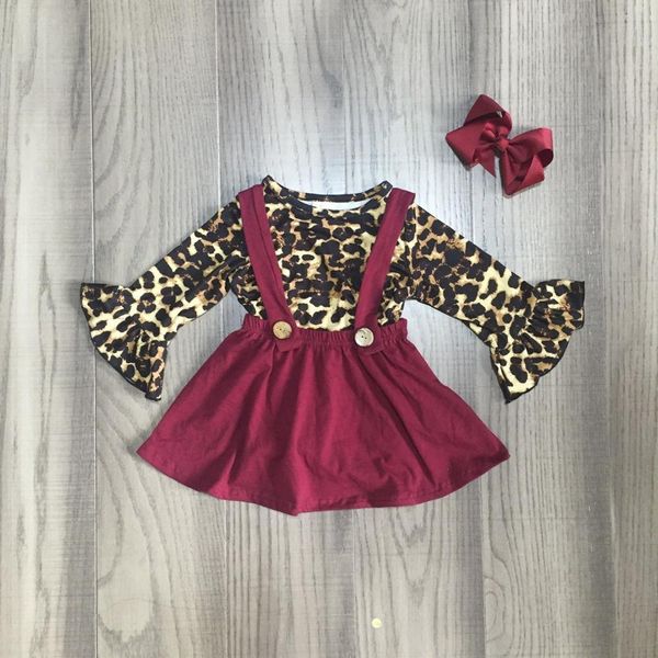 baby girl clothes girls fall outfits wine red skirt leopard print with ruffle girls 2 pcs outfits with bow, Red;yellow
baby girl clothes girls fall outfits wine red skirt leopard print with ruffle girls 2 pcs outfits with bow, Red;yellow