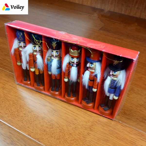 

christmas decoration 1pcs 12cm zakka wood made nutcracker puppet new year christmas deskornaments drawing walnuts soldiers,q