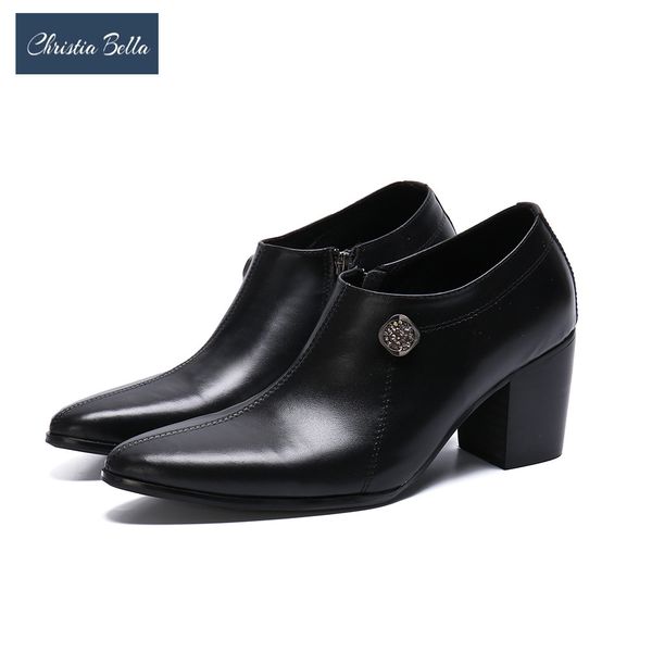 christia bella genuine leather men business shoes new fashion plus size high heel slip on pointed toe formal party men shoes, Black
christia bella genuine leather men business shoes new fashion plus size high heel slip on pointed toe formal party men shoes, Black