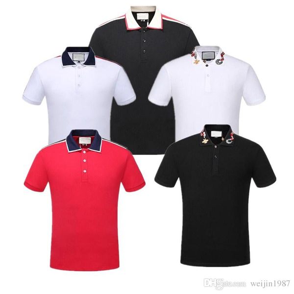 fashion designer polos shirt men casual classic solid cotton polos collar with embroidery snake bees streetwear polo t-shirts, White;black
fashion designer polos shirt men casual classic solid cotton polos collar with embroidery snake bees streetwear polo t-shirts, White;black