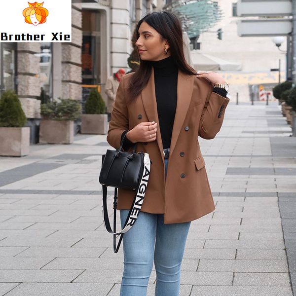 women vintage double breasted blazer work office lady suits slim coat jacket long sleeve ladies blazers female 2020, White;black
women vintage double breasted blazer work office lady suits slim coat jacket long sleeve ladies blazers female 2020, White;black