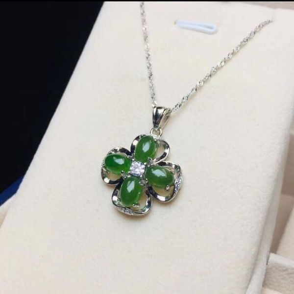925 sterling silver jasper green hetian jade beads inlay leaf flower design lucky pendant + chain necklace fine jewelry gift
925 sterling silver jasper green hetian jade beads inlay leaf flower design lucky pendant + chain necklace fine jewelry gift