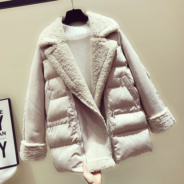 2019 autumn and winter new lapel fashion jacket female cotton clothes lamb hair fight to receive the waist long section tide, Tan;black
2019 autumn and winter new lapel fashion jacket female cotton clothes lamb hair fight to receive the waist long section tide, Tan;black