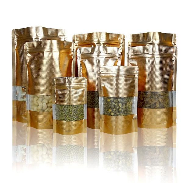 50pcs 16silk golden embossed window, self-supporting closure pockets pattern, aluminum foil bag, food packaging bag
50pcs 16silk golden embossed window, self-supporting closure pockets pattern, aluminum foil bag, food packaging bag