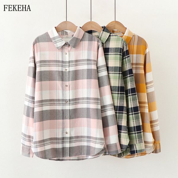 plaid shirts women blouses and 100% cotton long sleeve casual fresh checked ladies blusas spring new college style, White
plaid shirts women blouses and 100% cotton long sleeve casual fresh checked ladies blusas spring new college style, White