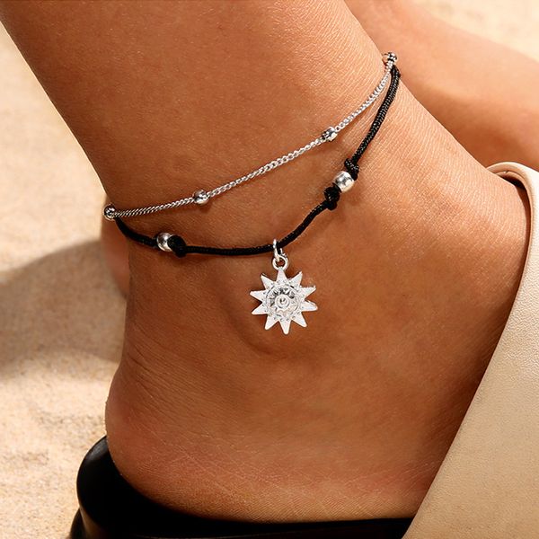 double chain sun anklet jewelry beach section anklets beads boho foot gothic bo anklet #yl, Red;blue
double chain sun anklet jewelry beach section anklets beads boho foot gothic bo anklet #yl, Red;blue