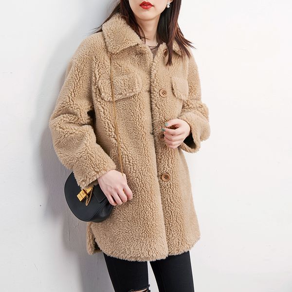 autumn winter coat women clothes 2020 real fur coat streetwear wool jacket korean vintage suede lining sheep shearling 3298, Black
autumn winter coat women clothes 2020 real fur coat streetwear wool jacket korean vintage suede lining sheep shearling 3298, Black
