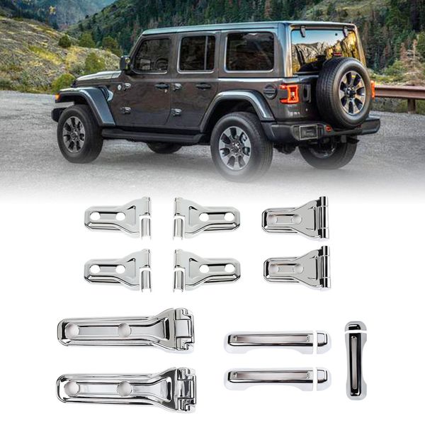 2doors tailgate door handle cover door hinge cover spare tire hinge cover for jeep wrangler jl 2018+ (chrome)
2doors tailgate door handle cover door hinge cover spare tire hinge cover for jeep wrangler jl 2018+ (chrome)
