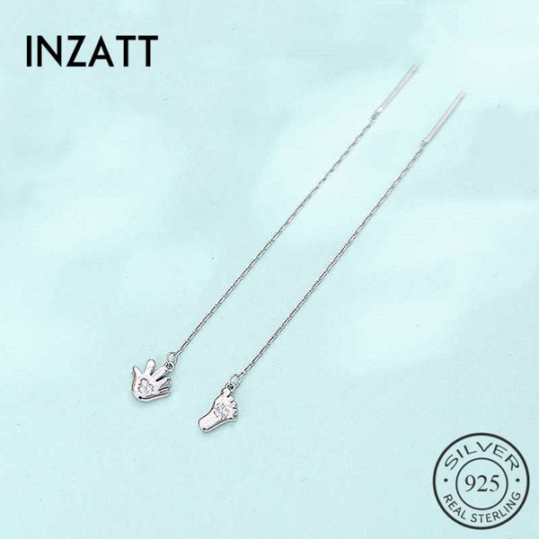 inzareal 925 sterling silver zircon hand and foot drop earrings for fashion women chain tassel fine jewelry cute accessories, Golden;silver
inzareal 925 sterling silver zircon hand and foot drop earrings for fashion women chain tassel fine jewelry cute accessories, Golden;silver