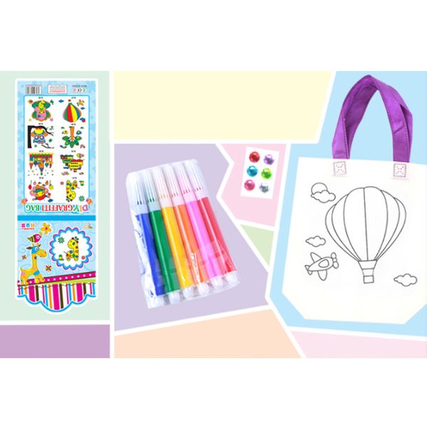 1pcs/5pcs children diy handmade graffiti painted bags fill-color hand painted material non-woven fabric bag with watercolor pen
1pcs/5pcs children diy handmade graffiti painted bags fill-color hand painted material non-woven fabric bag with watercolor pen