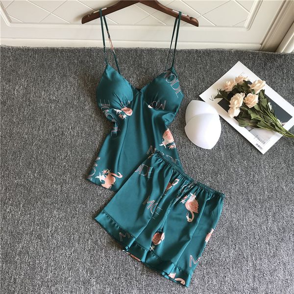 bzel new arrival night pajamas removable chest pad adjustable satin home suit leisure sleepwear home clothes for women, Blue;gray
bzel new arrival night pajamas removable chest pad adjustable satin home suit leisure sleepwear home clothes for women, Blue;gray