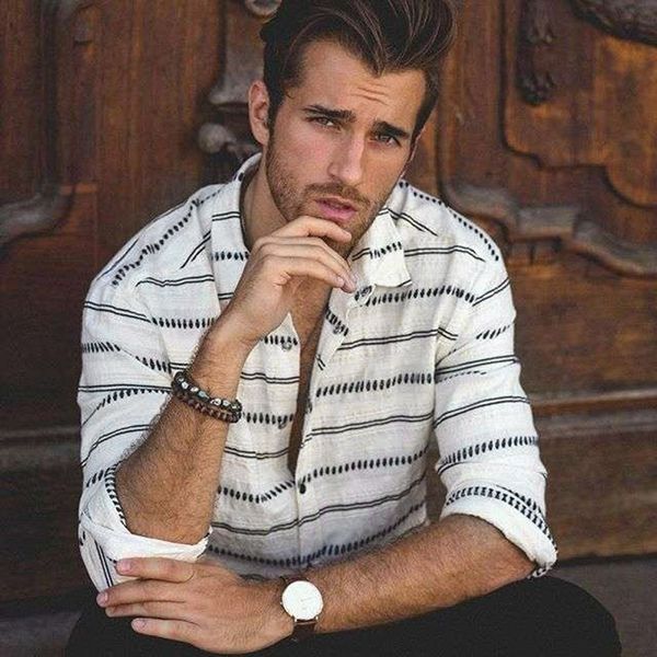 2019 spring men casual summer striped print button long sleeve hawaiian t-shirt blouses w419, White;black
2019 spring men casual summer striped print button long sleeve hawaiian t-shirt blouses w419, White;black