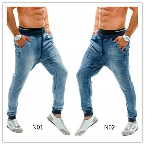 2019 new men's jeans motion elastic waist thread men jeans harem pants personality street trousers fashion denim man pants, Blue
2019 new men's jeans motion elastic waist thread men jeans harem pants personality street trousers fashion denim man pants, Blue