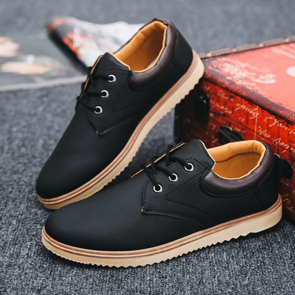 winter men's shoes single wild casua men's tooling low to help leather work casual korean waterproof shoes, Black
winter men's shoes single wild casua men's tooling low to help leather work casual korean waterproof shoes, Black