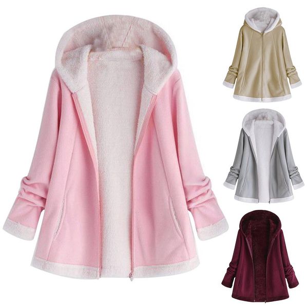 plus size women solid color long sleeve zipper pockets mohair fleece warm coat woman winter coats and jackets, Black
plus size women solid color long sleeve zipper pockets mohair fleece warm coat woman winter coats and jackets, Black