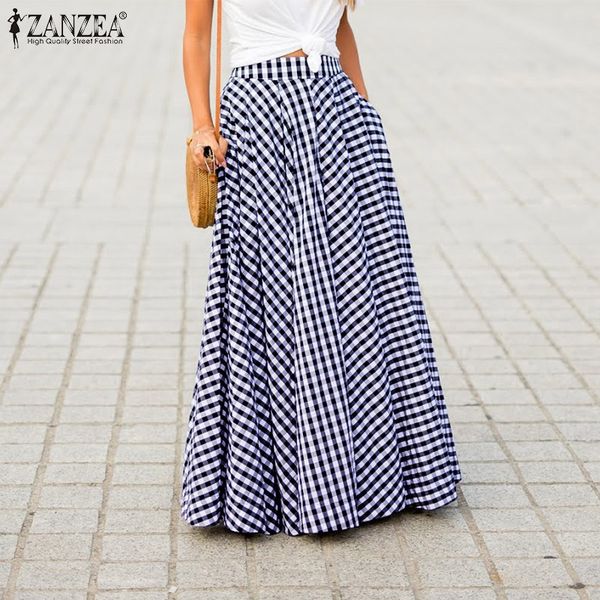 2020 zanzea women zipper pleated skirts ladies vintage plaid check long skirt casual loose pockets faldas bohemian jupe femme, Black
2020 zanzea women zipper pleated skirts ladies vintage plaid check long skirt casual loose pockets faldas bohemian jupe femme, Black