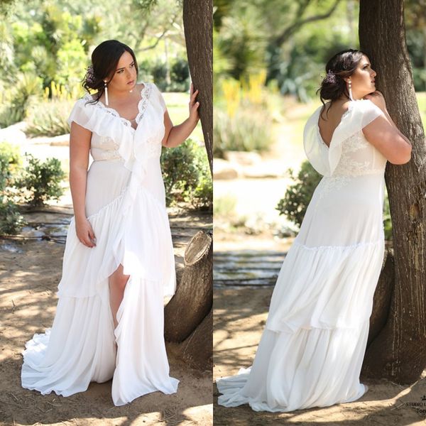 new arrival wedding gowns lace applique short sleeve plus size wedding dresses jewel neck a line sweep train tulle split bridal gown, White
new arrival wedding gowns lace applique short sleeve plus size wedding dresses jewel neck a line sweep train tulle split bridal gown, White