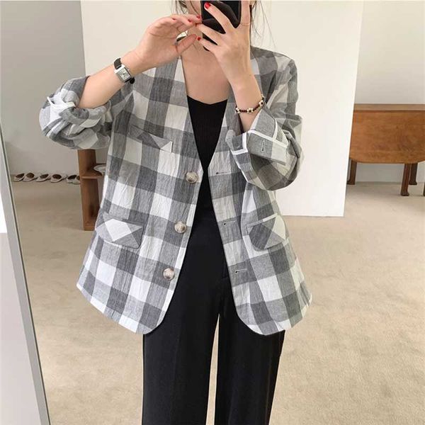 women professional formal suit jacket loose elegant plaid blazer plus size 2020 new office lady cotton linen blazers women, White;black
women professional formal suit jacket loose elegant plaid blazer plus size 2020 new office lady cotton linen blazers women, White;black