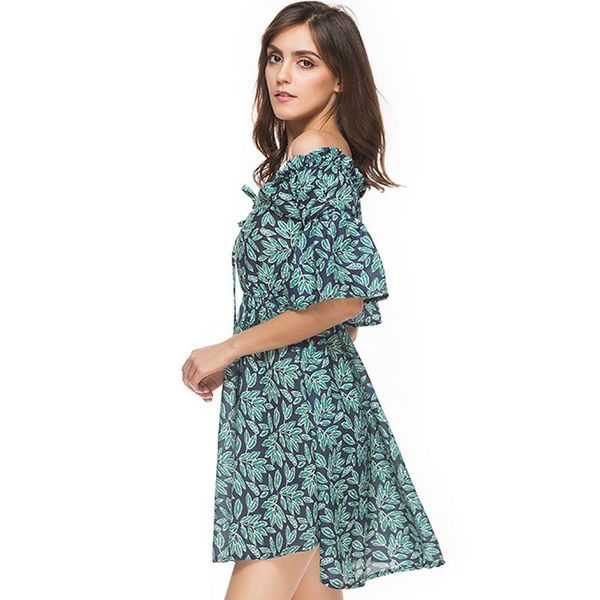 new 2017 floral summer dress women cold cut out shoulder green leaves flower print girl sundress party dress womens, Black;gray
new 2017 floral summer dress women cold cut out shoulder green leaves flower print girl sundress party dress womens, Black;gray
