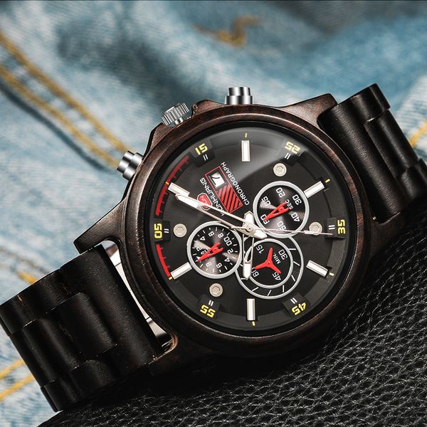 stainless wooden luminous men's with chronograph dial steel watch hands mstjr, Slivery;brown 
stainless wooden luminous men's with chronograph dial steel watch hands mstjr, Slivery;brown