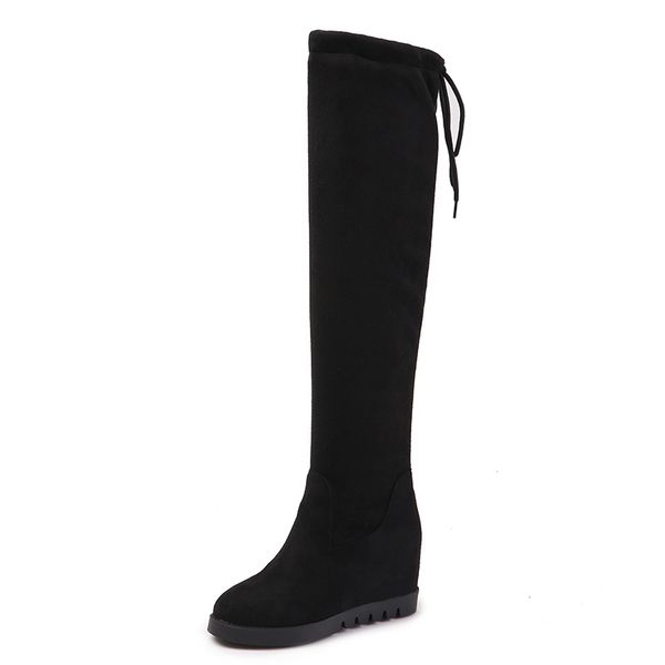 2018 new pattern too boots elastic force boots show thin velvet noodles student within flat bottom long canister woman, Black
2018 new pattern too boots elastic force boots show thin velvet noodles student within flat bottom long canister woman, Black
